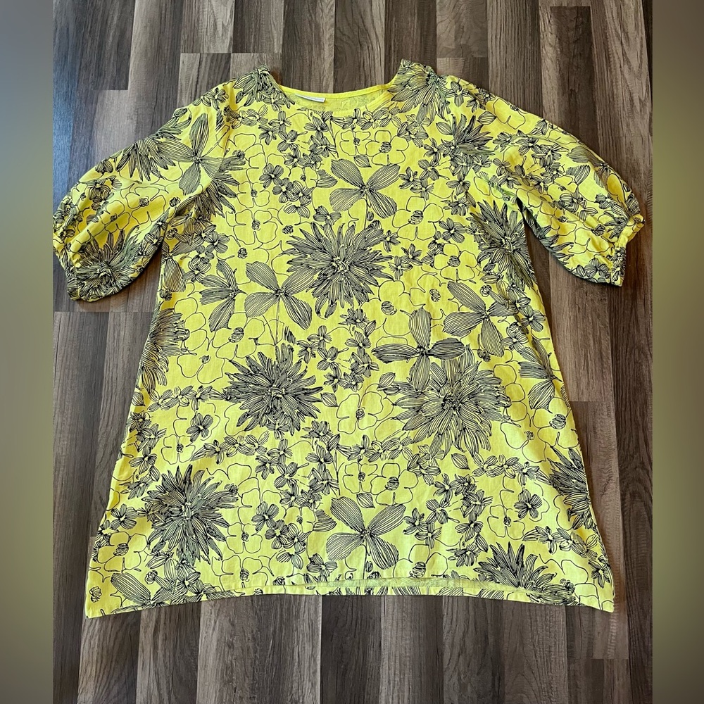 Bryn Walker 100% Linen Carina Floral Print Dress SZ L - Picture 5 of 13